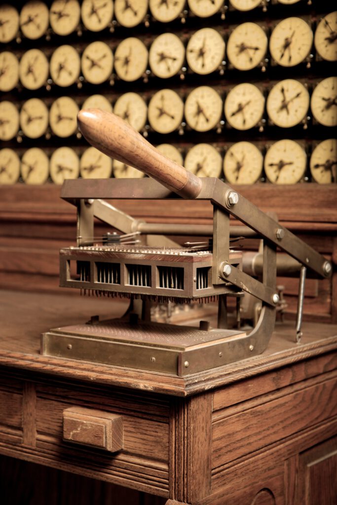 En tabulatormaskin, bilden är tagen på ett museum.