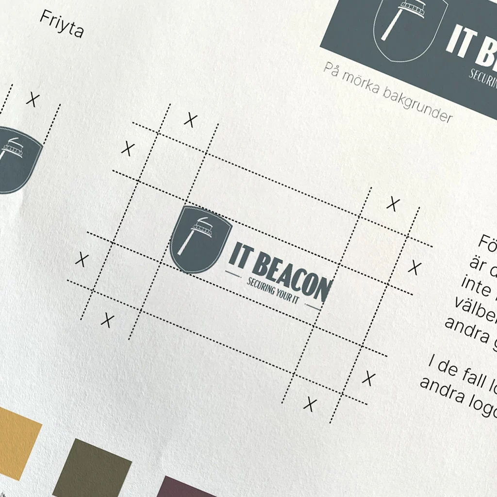 Friytan för en logotyp till ett fiktivt företag i en grafisk manual